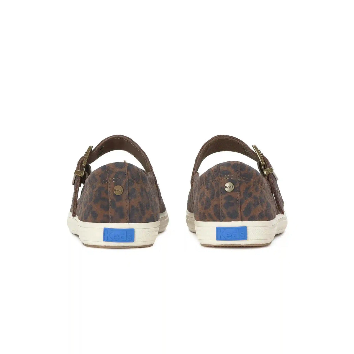 Square Toe Mary Jane Grommet Leopard Suede