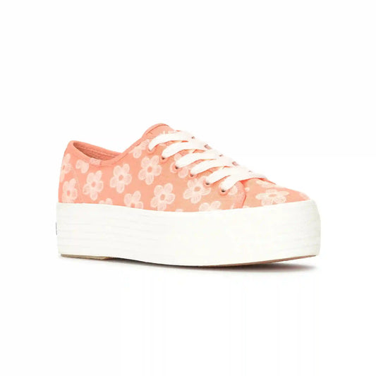 Triple Up Canvas Floral Embroidery Lace-Up
