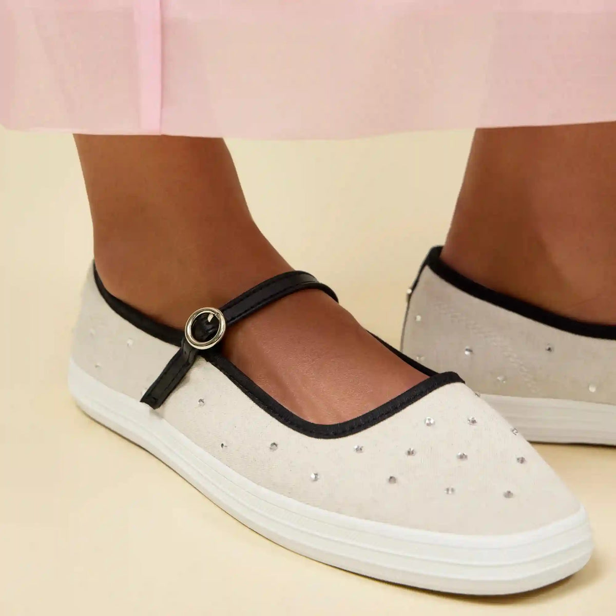 Square Toe Mary Jane Woven
