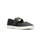 Square Toe Mary Jane Leather Grommet Buckle