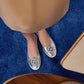 Maisie Ballet Metallic Leather Flower Applique