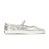 Square Toe Mary Jane Distressed Metallic Leather