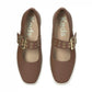 Square Toe Mary Jane Leather Grommet Buckle