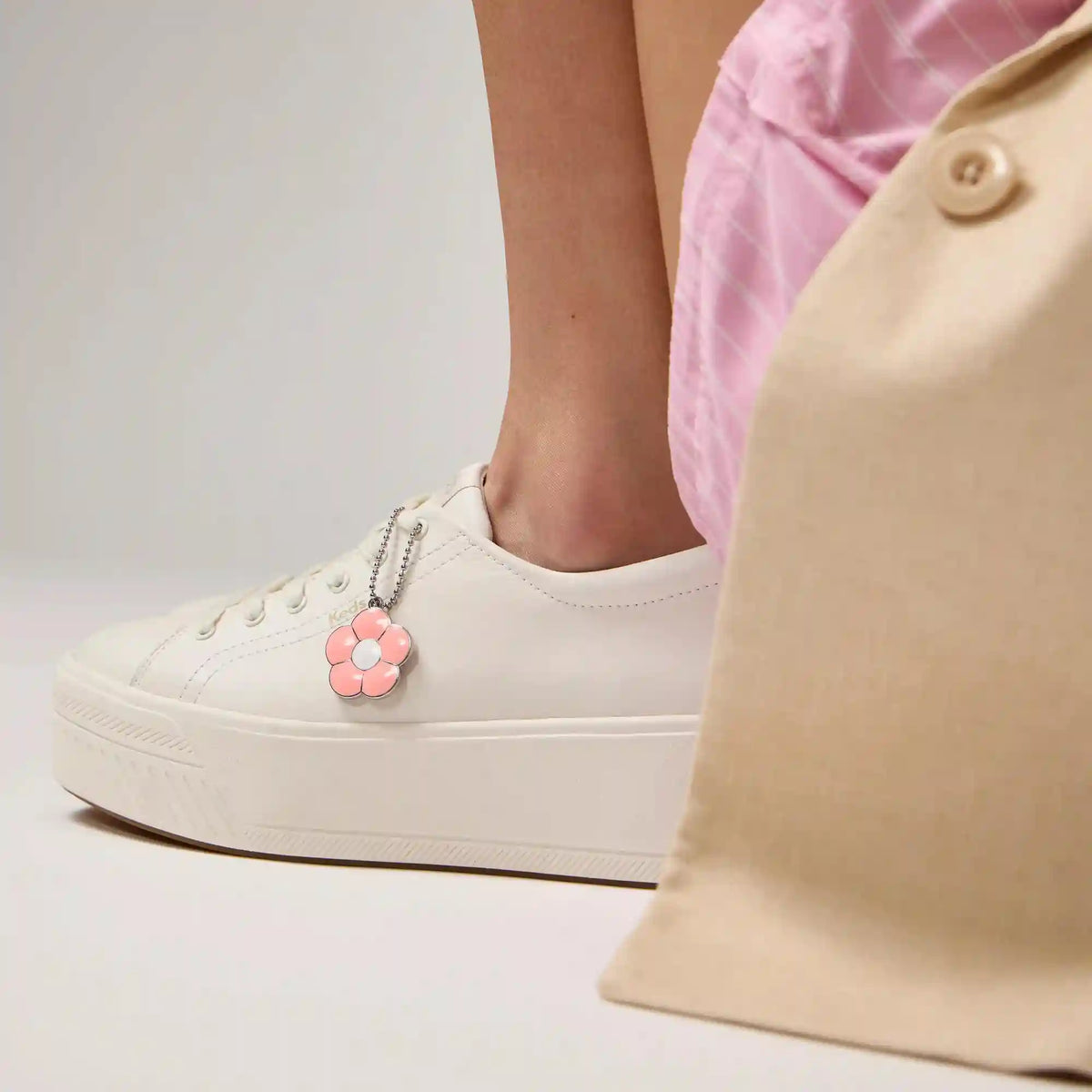 Skyler Leather Daisy Charm Lace-Up