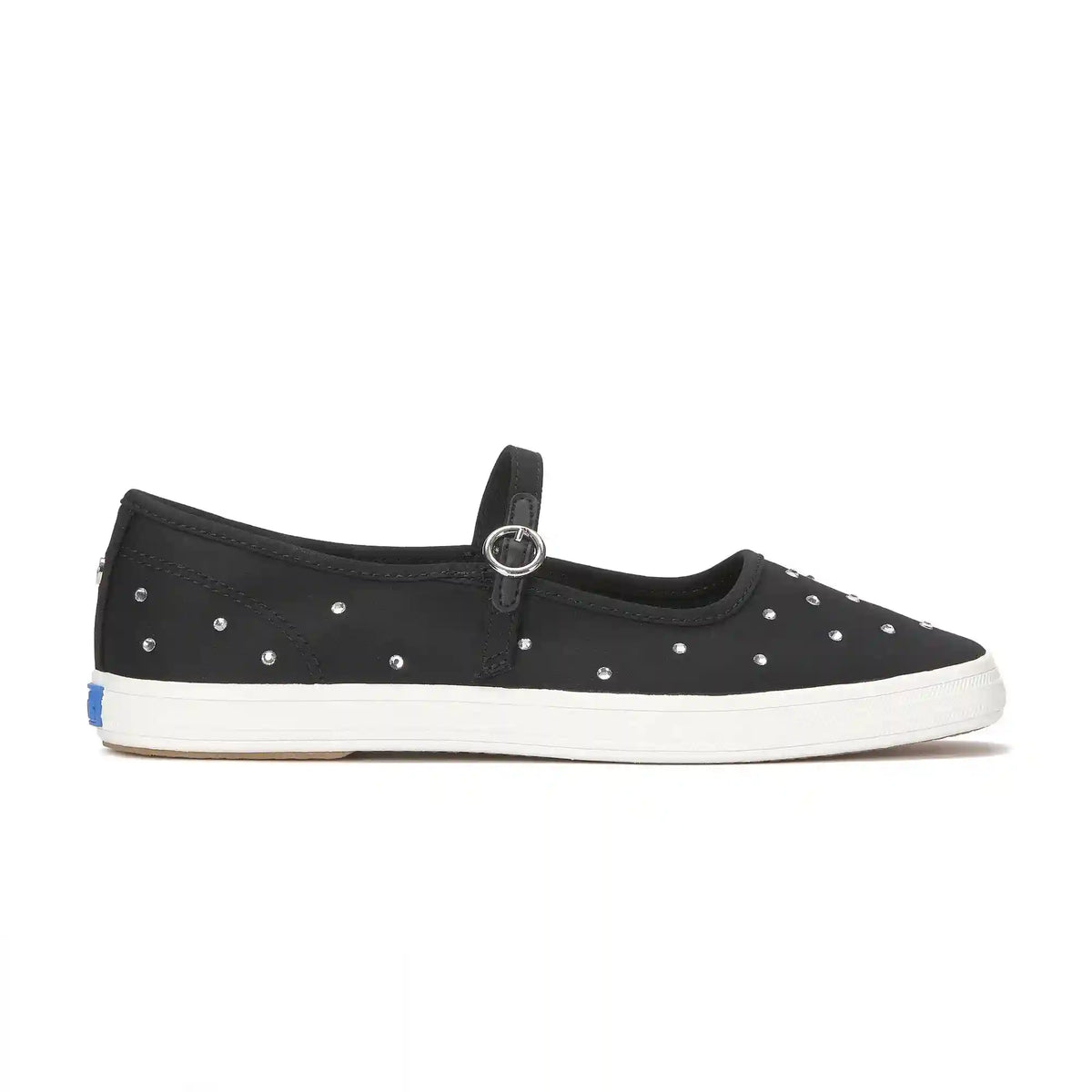 Square Toe Mary Jane Sateen Rhinestones