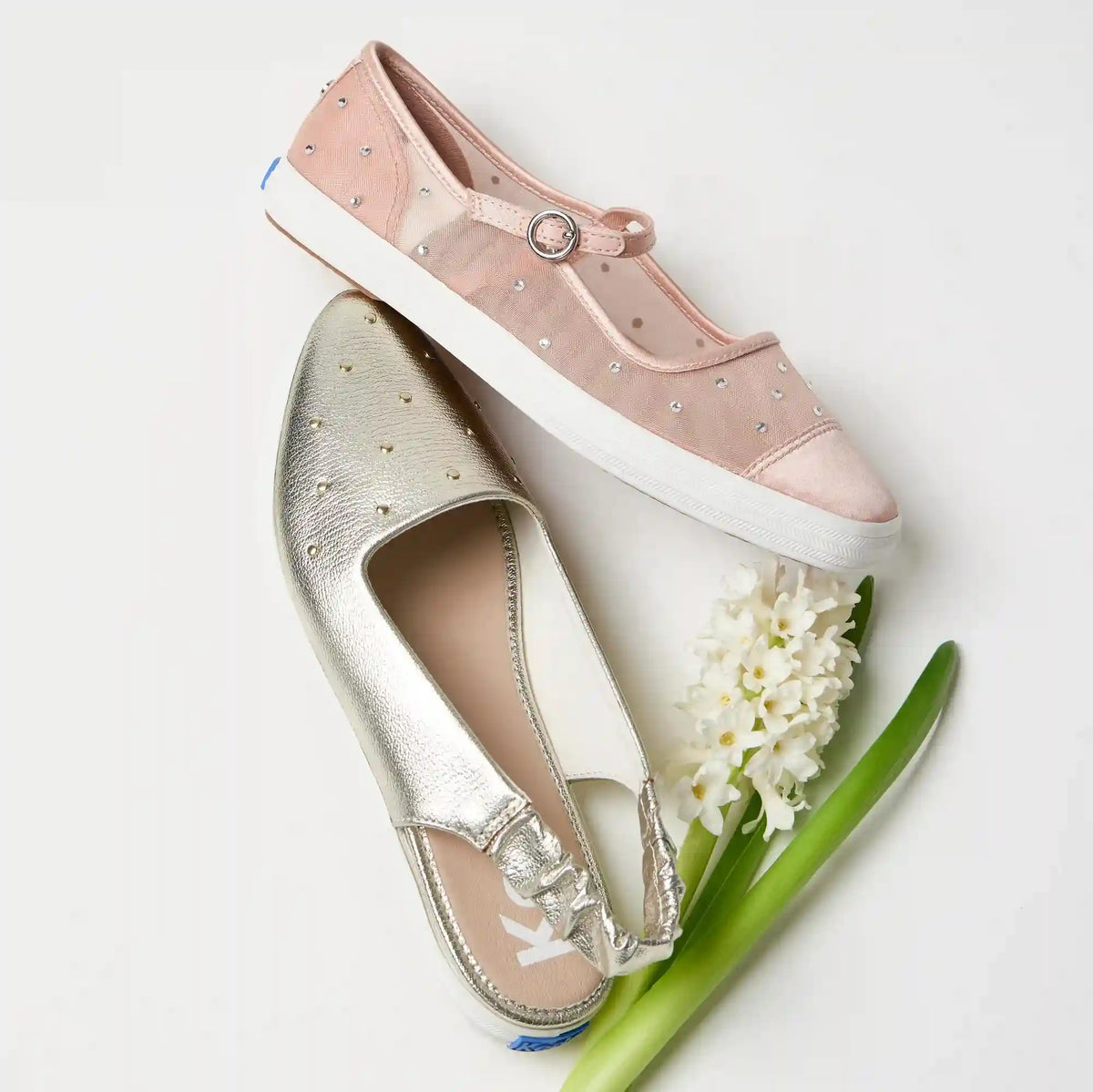 Square Toe Mary Jane Sheer Mesh Jewels