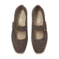 Square Toe Mary Jane Grommet Leopard Suede
